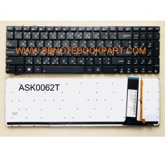 Asus Keyboard คีย์บอร์ด NV56 NV76 / N56VJ N56VM N56VV N56VZ / N76V N76VB N76VJ N76VM N76VZ / N550 N550JA N550JK N750 Q550 R501 R750 G550 G550JK G550JX GL550JK ภาษาไทย อังกฤษ  (ไม่มีไฟ back light)
